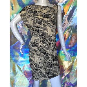 Zebra Print Asymmetrical Mini Dress